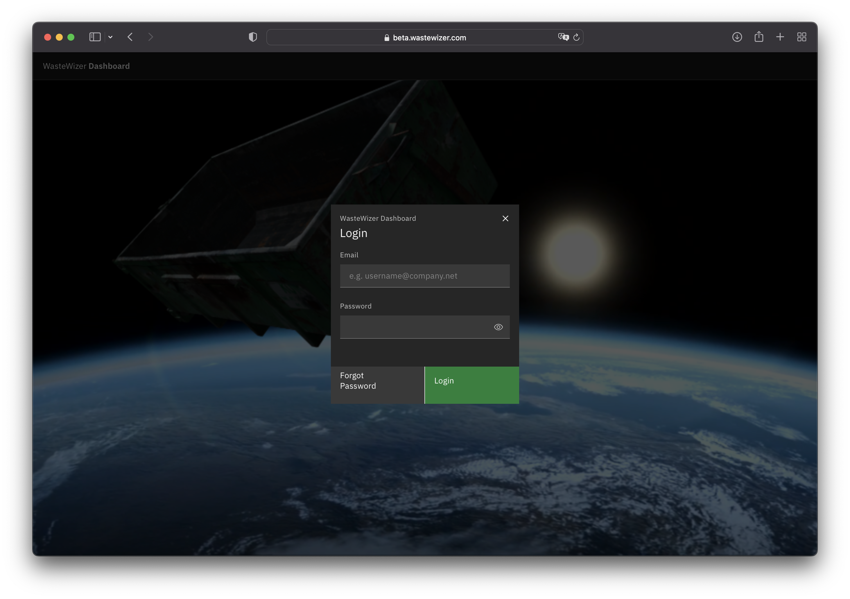 logged in company dashboard